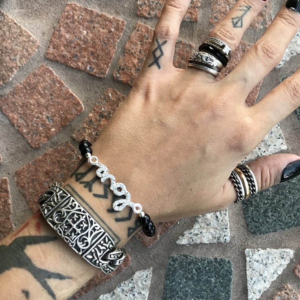 π΄SALE ! Genuine Onyx cz love valentine bracelet - Picture 10 of 11